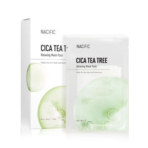  Успокаивающая маска с центеллой и чайным деревом Nacific Cica Tea Tree Relaxing Mask Pack 1шт 30гр