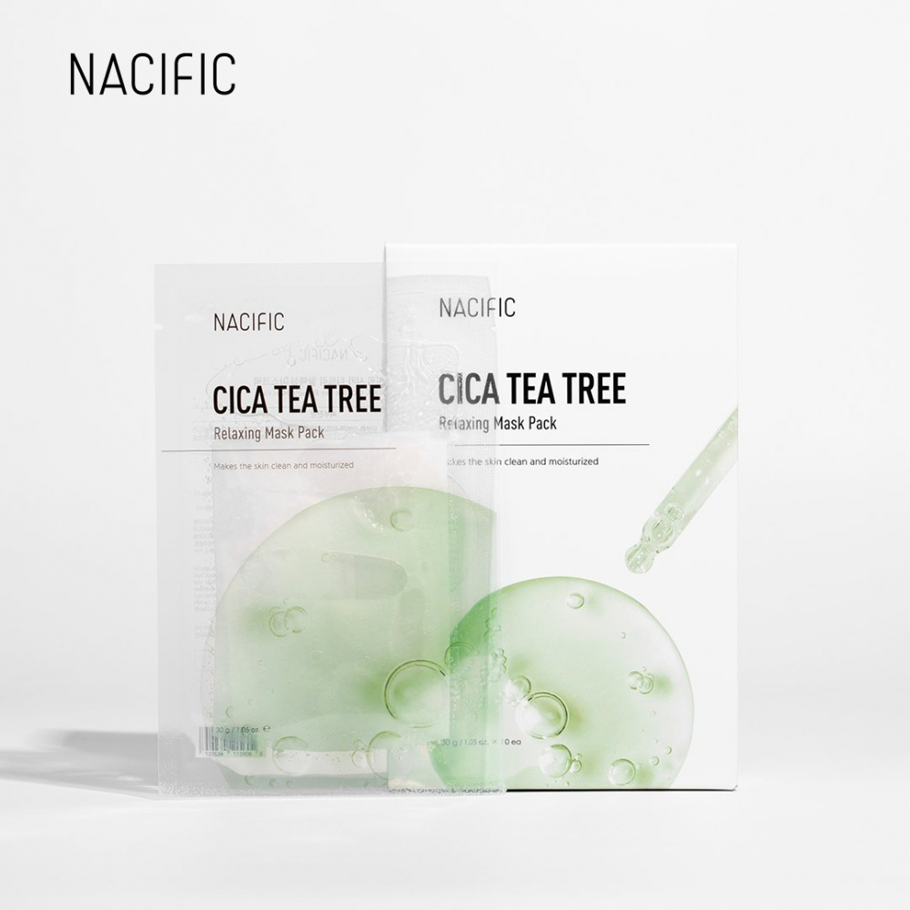  Успокаивающая маска с центеллой и чайным деревом Nacific Cica Tea Tree Relaxing Mask Pack 1шт 30гр - фото2